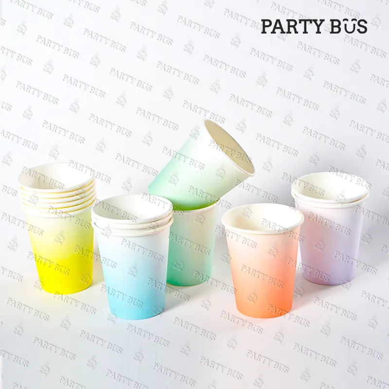 Partybus Machine Made 9 OZ Travelling Portable Degradable Disposable Paper Cups