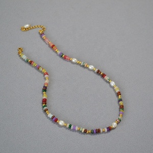 DEYIN vente en gros Simple laiton pierre naturelle perle perlée Bracelet collier ensemble Style bohême perlé ensemble de bijoux pour dame cadeau - Product Image 2