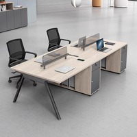 Modulaire Simple Moderne Bureau Bureau Chaise Combinaison Personnel Poste En Bois Industriel Vent Conception Ordinateur Carte Titulaire 4-6 Personnes
