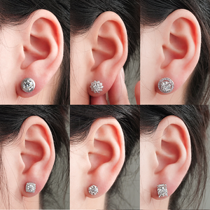 Wholesale Fashion Earrings 1ct Moissanite <b>Sterling</b> <b>Silver</b> <b>Stud</b> Earrings Push Back Earrings - Product Image 2