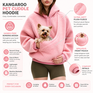 Women's Oversized Fleece <strong>Hoodie</strong> with Pet Pouch, Thick Winter Pullover, Hands-free Kangaroo Pocket Sweater <strong>for</strong> Small <strong>Dog</strong> &amp; cat - Product Image 1