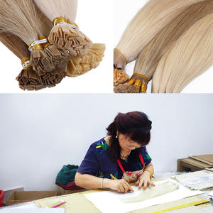 Venta al por mayor I U <span class=keywords><strong>K</strong></span> pelo de punta plana 100% cutícula en bruto alineados templo indio virgen extensiones de cabello humano recto rizado i-tip vendedores - Product Image 2