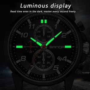 Reloj de Cuarzo Sanda 5506 para Hombre con Calendario de Seis Agujas, Cronógrafo Luminoso de Negocios, Resistente al Agua - Product Image 5