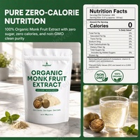 Poudre d'extrait de fruit du moine biologique à marque privée OEM, zéro calorie, zéro sucre, sans OGM, édulcorant végétal pour le bien-être quotidien