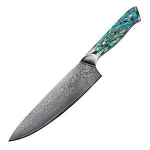 Cuchillo de Chef de 8 Pulgadas <span class=keywords><strong>JDH</strong></span>, Cuchillo de Cocina de Acero de Damasco de 67 Capas con Mango de Concha de Abulón - Product Image 5