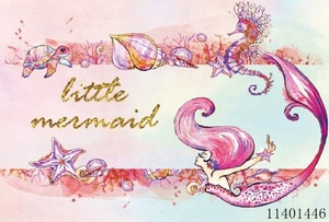 7x5ft Sotto Il Mare Little Mermaid Festa di Compleanno Sfondo Per Le Ragazze Fotografia di Sfondo - Product Image 3