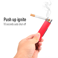 Briquet USB Briquet environnemental Coupe-vent Push-pull Électronique Rechargeable Briquet Cigarettes Portable Mince Style Métal