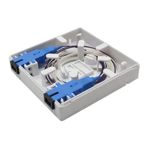 Fiber optic surface mount box with full assembled SC LC adapter and PLC