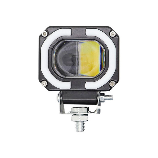 Super Bright 12V Universal LED Spotlight for Motorcycles Square Integrated Lens Lamp with Aperture Modified Headlamp for Cars