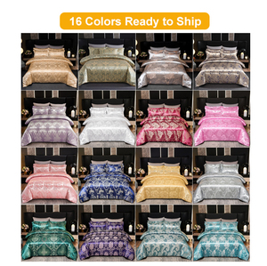 Set di Biancheria da Letto di Lusso, Copripiumini Jacquard Ricamati, Set Lenzuola Stampate <span class=keywords><strong>in</strong></span> Poliestere - Product Image 3