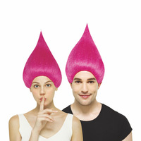 Perruque de cosplay pour spectacle de scène de Noël, perruque d'elfe oignon arc-en-ciel pour adultes, perruque de fête d'Halloween pour trolls