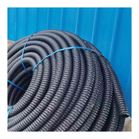 Tuyau de drainage de terre de système de drainage souterrain ondulé perforé à mur unique en HDPE noir