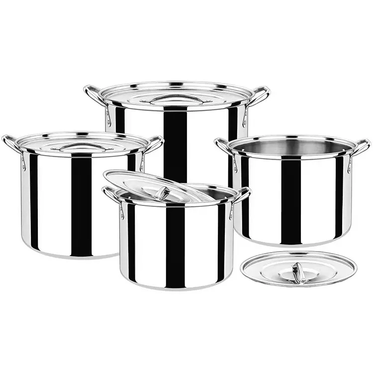 Thuis Keukengerei Soep Pot Casseroles Cookware Rvs 410 Dubbele Handvat Diepe Soeppan Koken Set