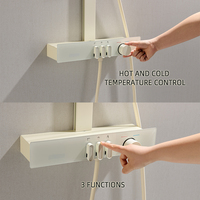 Ensembles de mitigeurs de douche de salle de bain en laiton moderne Installation facile Système de robinet de douche exposé à jet supérieur à pluie chaude et froide blanche