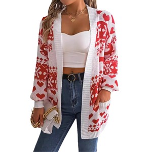 Cardigan long en acrylique à manches longues avec motif cerf <span class=keywords><strong>de</strong></span> <span class=keywords><strong>Noël</strong></span> pour l'automne et l'hiver, style streetwear - Product Image 1