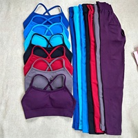 Ensemble de sport respirant et compressif, séchage rapide, multicolore, sans coutures, idéal pour le cyclisme, la course, le Pilates et le yoga – Vente Flash