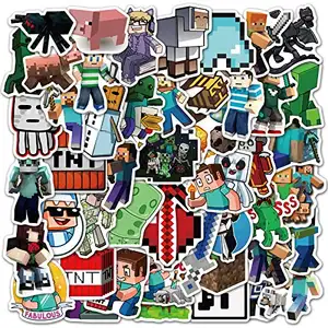 50 adet Minecraft çıkartmalar çıkartmaları Video oyunu tema komik çıkartmalar Minecraft severler için en iyi hediye