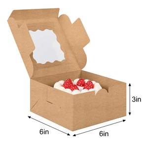 Partycool Custom Cupcakes Paper Christmas Gift Boxes Packaging Brown Bakery Donut Dessert Paper Gift Boxes With Window