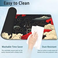 Tapis de souris de jeu anti-rayures à motif de dessin animé Wave Expansion, grande base antidérapante, bord cousu, logo personnalisé, tapis de bureau en stock