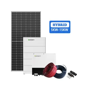 ハイブリッド太陽エネルギー太陽光発電パネルセット5kw 10kw 15kw家庭用太陽光発電キットバッテリー付き