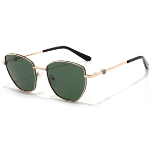 Rectangle Full Rim Sunglasses Unisex Adult UV400 Protection Fashion Style Black Lenses Metal Frame - Product Image 4