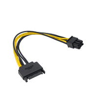 SATA 15 pines macho a 6 pines hembra Cable de alimentación 20cm Cable SATA