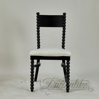 Chaise de salle à manger empilable en bois massif moderne noire pour hôtel, mariage, événements en plein air