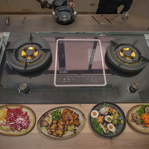 Nhà bếp hiện đại được xây dựng trong đôi Burner LPG <span class=keywords><strong>gas</strong></span> Phạm vi điện nguồn điện cho hộ gia đình sử dụng với lẩu tính năng - Product Image 2