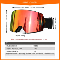 Masque de ski personnalisé OEM italien anti-buée double couche UV400 coupe-vent étanche compatible OTG pour sports de neige avec sangle réglable
