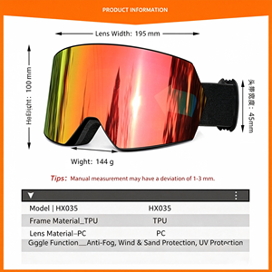 Gafas de Esquí Personalizadas OEM Italianas Antivaho de Doble Capa UV400, Resistentes al Viento y al Agua, Compatibles con OTG, para Deportes de Nieve, con Correa Ajustable - Product Image 2