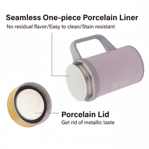 500ml Stainless Steel Porcelain Liner Thermal Mug Vacuum <b>Flask</b> Sports <b>Drink</b> Bottle with Hand Grip 4-6hrs <b>Hot</b> 8-10hrs Cold - Product Image 2