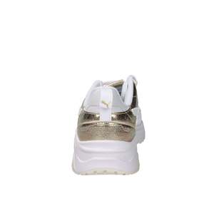 รองเท้าผ้าใบ Puma Donna สีขาวทอง ส้นสูง 4 ซม. แบบสวมใส่เดิน - Product Image 3