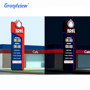 Letrero de Pilón LED para Exteriores con Estructura de Acero Inoxidable para Gasolinera, Personalizable, con Certificación CE y 10 Años de Vida Útil para <span class=keywords><strong>Gasolina</strong></span>/Petróleo - Product Image 2