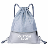 Sac à cordon personnalisé imperméable unisexe en polyester, sac de shopping, sac promotionnel avec logo, sac cadeau, sac de sport, sac à dos