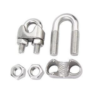 Fabrika toptan döküm SS304 316 paslanmaz çelik bağlantı elemanı u-cıvata simplex tel halat kablo klip ve cıvata tel halat kelepçesi - Product Image 1