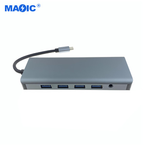 Tốc Độ Cao Loại C Docking Station <span class=keywords><strong>Hub</strong></span> Loại C Để 4K HDMI + <span class=keywords><strong>USB</strong></span> + VGA + SD/TF + Cổng Âm Thanh 12 Trong 1 <span class=keywords><strong>USB</strong></span> <span class=keywords><strong>Hub</strong></span> Với 1000Mbps Ethernet - Product Image 3