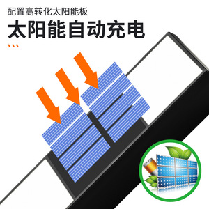 Lámpara de pared con energía solar de 6 LED, emisión superior e inferior, iluminación decorativa para patio exterior, material plástico - Product Image 5