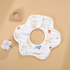 Wholesale 6 Layers Gauze <b>Baby</b> <b>Muslin</b> Bibs 100% Cotton <b>Baby</b> Bib Unisex <b>Baby</b> Saliva Bandana Bib - Product Image 4