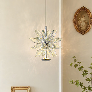 French Style Crystal Chandelier LED <b>Light</b> E14 Single Head Round Pendant For Living Room Bedroom Home Decor - Product Image 3