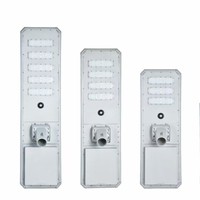 Lampadaire solaire tout-en-un 80W Chargement double face 12800Lm LED Contrôleur MPPT en aluminium moulé sous pression IP67 pour l'éclairage routier