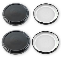 Tapas Metálicas de Hojalata sin BPA de 58mm, 63mm, 70mm, 82mm con Rosca y Cierre Giratorio para Tarros de Conservas