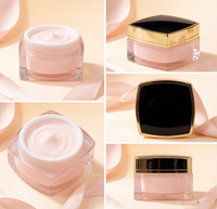 Ensemble de pots cosmétiques en acrylique et flacons de lotion 10g-50g 15ml-50ml, sérigraphiés, avec bouchon à vis, couleurs et logo personnalisables, pour soins de la peau, classique