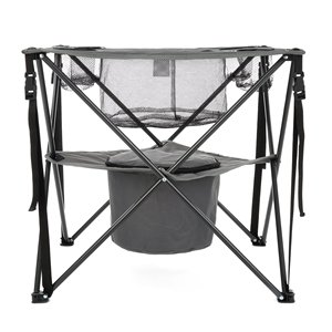 Table de camping pliable portable personnalisée en gros avec 4 porte-gobelets et panier isotherme pour pêche et activités de plein air - Product Image 4