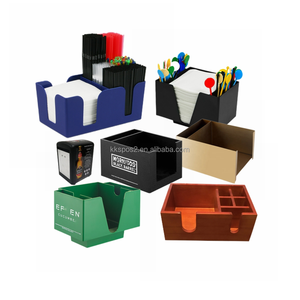 حامل مناديل المائدة والمناديل المقاومة للصدأ خشبي ABS أسود بتصميم أصلي إكسسوارات ديكور البار العصرية الترويجية - Product Image 1