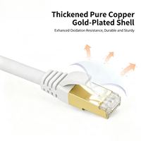 Kabel Jaringan Cat8 Kategori 8 Tembaga Bebas Oksigen Berpelindung Ganda Penggunaan Dalam/Luar Ruangan Sepuluh Gigabit