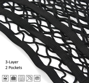 3-Lớp Ghế Xe Tổ Chức Với Mạng Lưới An Toàn & Hàng Hóa Túi Lưu Trữ Con Chó Cách Ly Trở Lại Chỗ Ngồi <span class=keywords><strong>Net</strong></span> Với Móc Tùy Chỉnh Cắt Dịch Vụ - Product Image 3