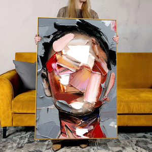 Cuadro Decorativo <span class=keywords><strong>de</strong></span> Retrato Abstracto en Oferta, Pintura <span class=keywords><strong>al</strong></span> Óleo Hecha a Mano sobre Lienzo, Pintura Moderna <span class=keywords><strong>de</strong></span> Figuras Pintadas a Mano sobre Lienzo - Product Image 1