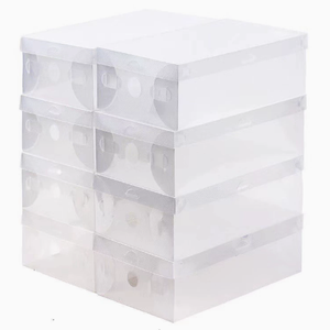 Kotak Sepatu Flip Top, Kotak Penyimpanan Sepatu Transparan yang Dapat Ditumpuk, <span class=keywords><strong>Organizer</strong></span> Sepatu Plastik Model Laci dengan Jendela Transparan - Product Image 3