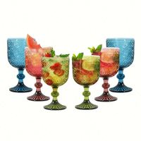 Op maat gemaakte vintage zonnebloem geëmbosseerde milieuvriendelijke rode wijnglazen retro gekleurde geperste plastic zeefdruk bruiloft feest