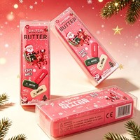 Jouet Squishy Barre de Beurre de Noël Tendance TikTok, Jouet Anti-Stress à Presser Simulation Beurre Salé, Boîte de Présentation 12 Pièces, Cadeau Nouveauté de Noël